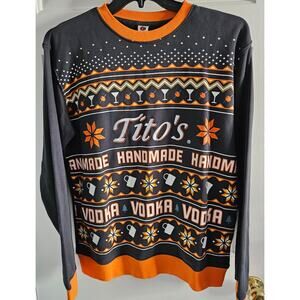 TITO'S Handmade Vodka Crewneck Embroidered Sweatshirt LS Size Medium Party Shirt